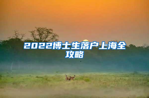 2022博士生落户上海全攻略