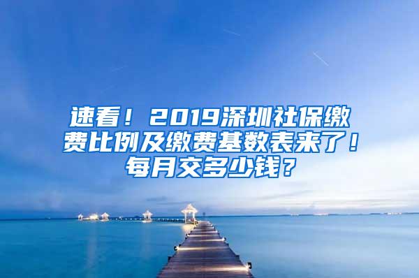 速看！2019深圳社保缴费比例及缴费基数表来了！每月交多少钱？