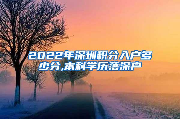 2022年深圳积分入户多少分,本科学历落深户