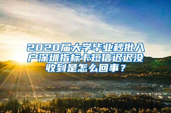 2020届大学毕业秒批入户深圳指标卡短信迟迟没收到是怎么回事？