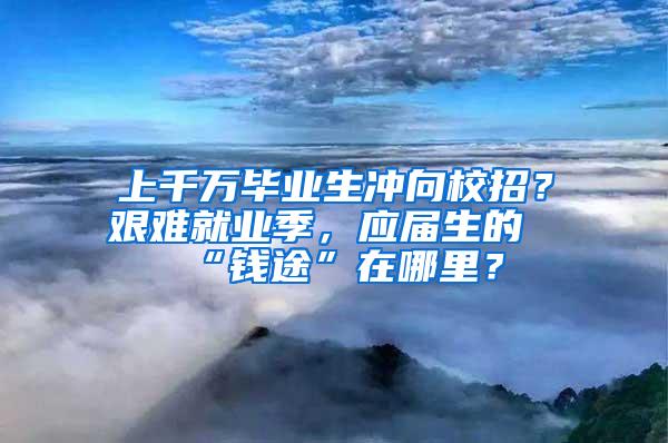 上千万毕业生冲向校招？艰难就业季，应届生的“钱途”在哪里？