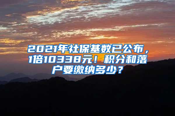 2021年社保基数已公布，1倍10338元！积分和落户要缴纳多少？