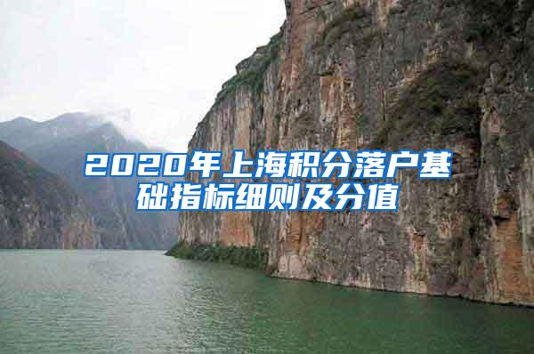 2020年上海积分落户基础指标细则及分值