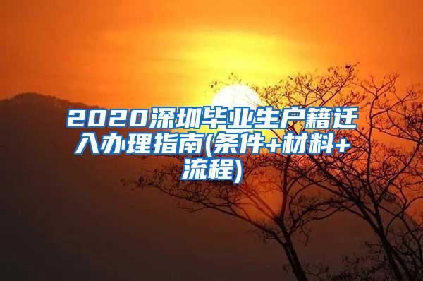 2020深圳毕业生户籍迁入办理指南(条件+材料+流程)