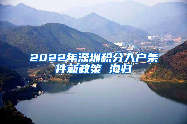 2022年深圳积分入户条件新政策 海归