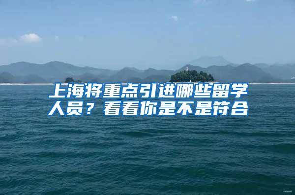 上海将重点引进哪些留学人员？看看你是不是符合→