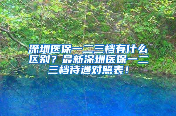 深圳医保一二三档有什么区别？最新深圳医保一二三档待遇对照表！