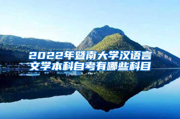 2022年暨南大学汉语言文学本科自考有哪些科目