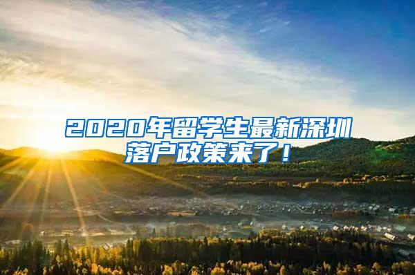 2020年留学生最新深圳落户政策来了！