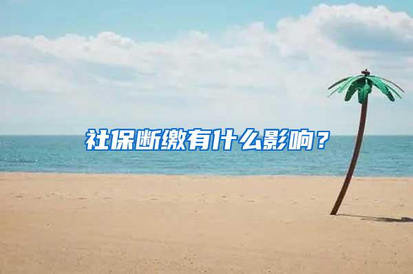 社保断缴有什么影响？