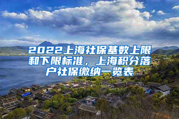 2022上海社保基数上限和下限标准，上海积分落户社保缴纳一览表