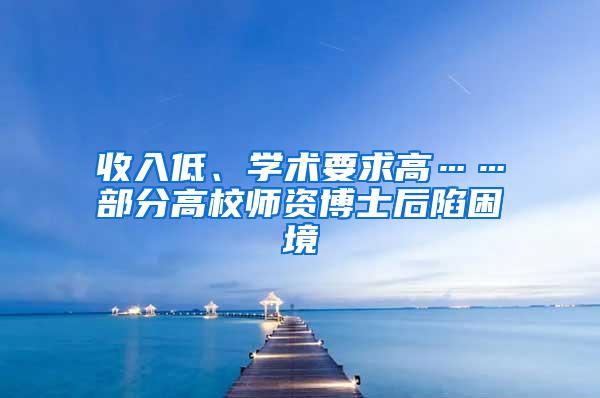 收入低、学术要求高……部分高校师资博士后陷困境