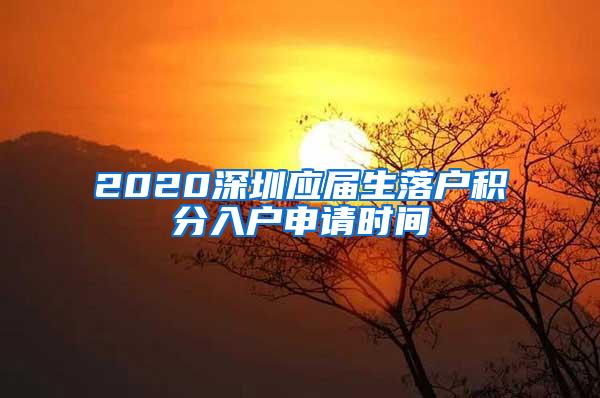 2020深圳应届生落户积分入户申请时间