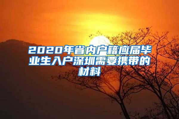 2020年省内户籍应届毕业生入户深圳需要携带的材料