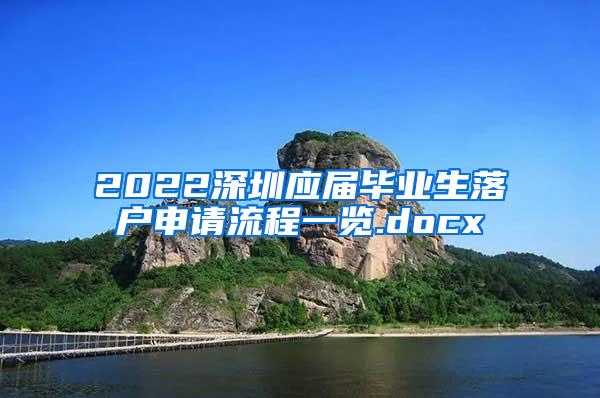 2022深圳应届毕业生落户申请流程一览.docx