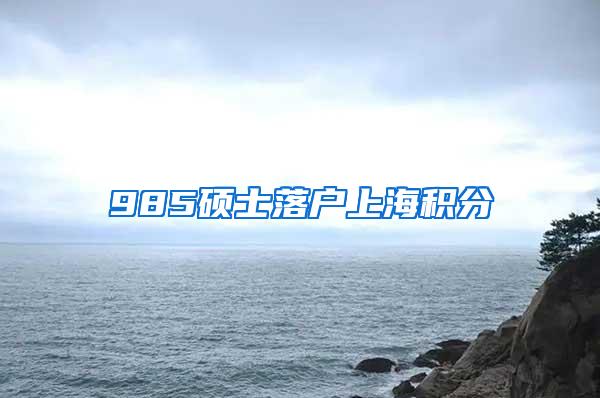 985硕士落户上海积分