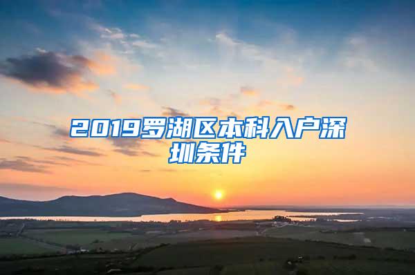 2019罗湖区本科入户深圳条件