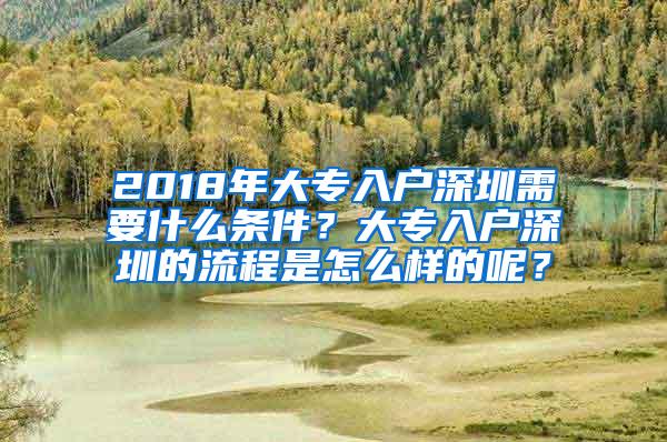 2018年大专入户深圳需要什么条件？大专入户深圳的流程是怎么样的呢？