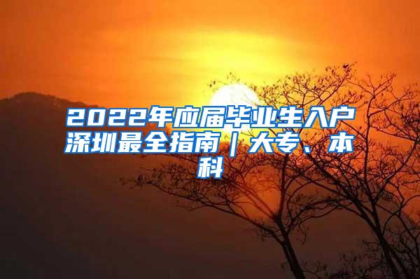 2022年应届毕业生入户深圳最全指南｜大专、本科