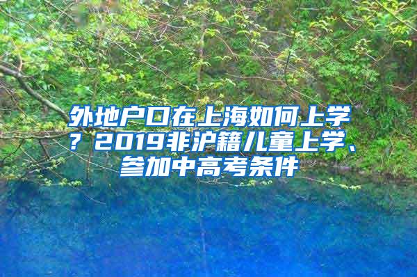 外地户口在上海如何上学？2019非沪籍儿童上学、参加中高考条件