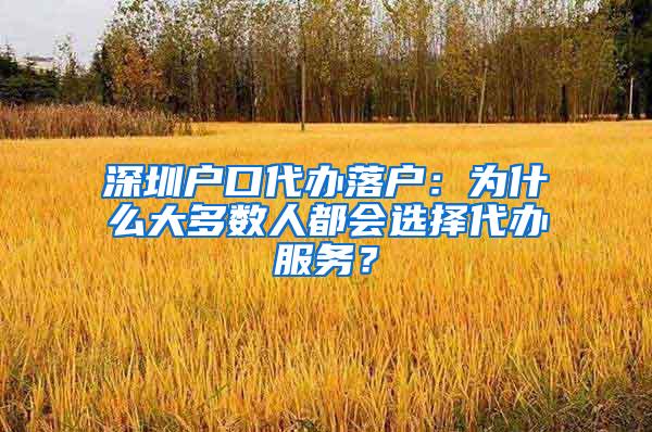 深圳户口代办落户：为什么大多数人都会选择代办服务？