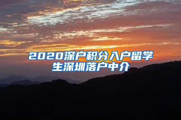 2020深户积分入户留学生深圳落户中介