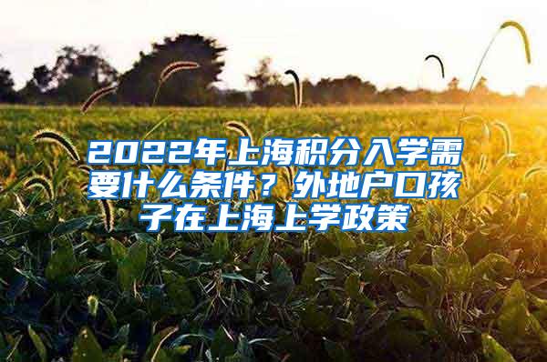 2022年上海积分入学需要什么条件？外地户口孩子在上海上学政策