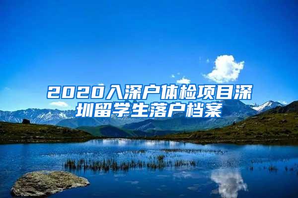 2020入深户体检项目深圳留学生落户档案