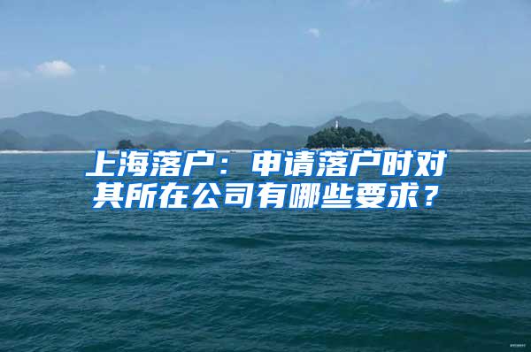 上海落户：申请落户时对其所在公司有哪些要求？