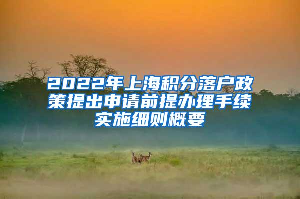 2022年上海积分落户政策提出申请前提办理手续实施细则概要