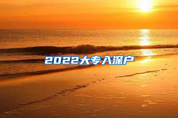 2022大专入深户