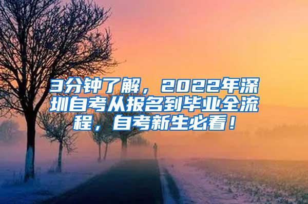 3分钟了解，2022年深圳自考从报名到毕业全流程，自考新生必看！