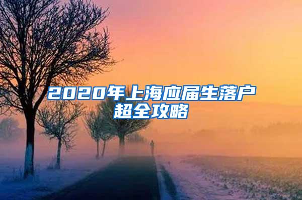 2020年上海应届生落户超全攻略