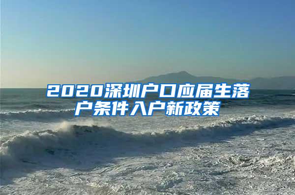 2020深圳户口应届生落户条件入户新政策