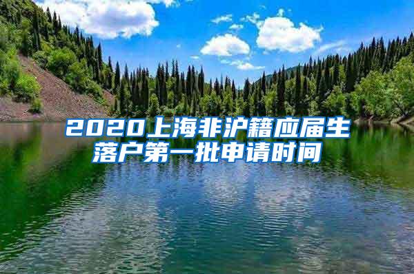 2020上海非沪籍应届生落户第一批申请时间