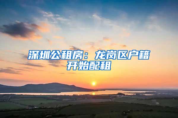 深圳公租房：龙岗区户籍开始配租