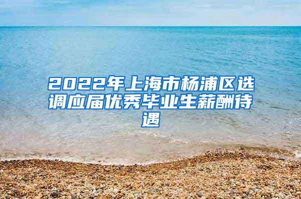 2022年上海市杨浦区选调应届优秀毕业生薪酬待遇