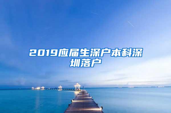 2019应届生深户本科深圳落户