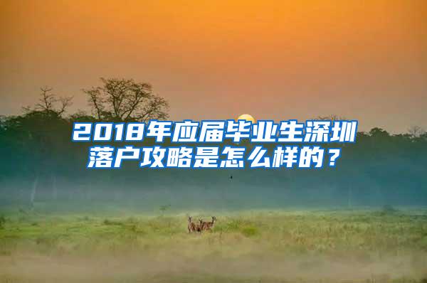 2018年应届毕业生深圳落户攻略是怎么样的？