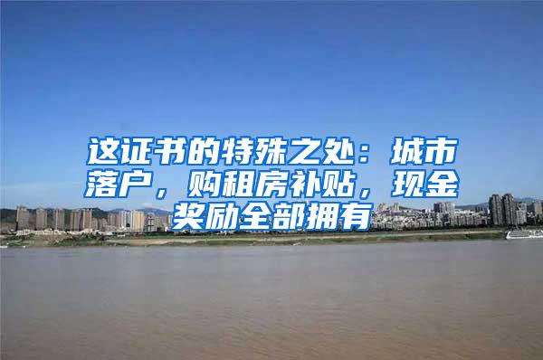 这证书的特殊之处：城市落户，购租房补贴，现金奖励全部拥有