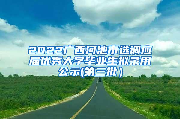 2022广西河池市选调应届优秀大学毕业生拟录用公示(第三批）