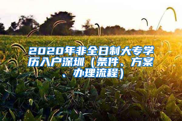 2020年非全日制大专学历入户深圳（条件、方案、办理流程）