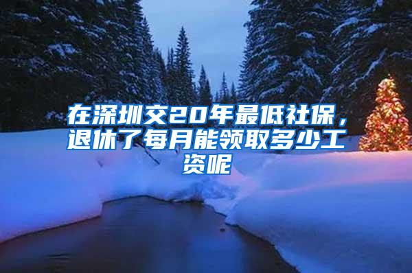 在深圳交20年最低社保，退休了每月能领取多少工资呢