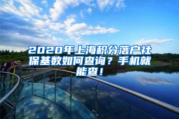 2020年上海积分落户社保基数如何查询？手机就能查！