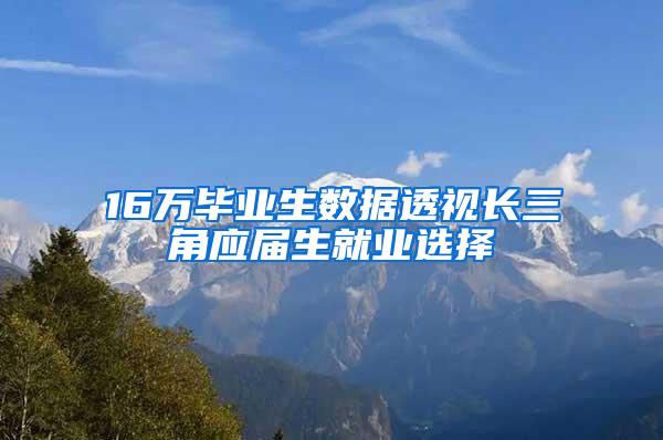 16万毕业生数据透视长三角应届生就业选择