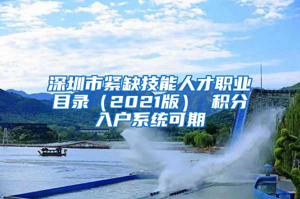 深圳市紧缺技能人才职业目录（2021版） 积分入户系统可期