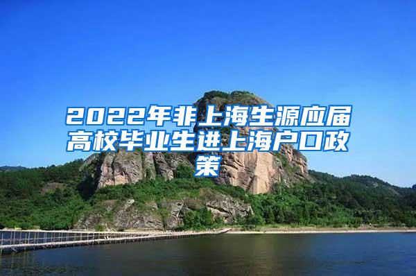 2022年非上海生源应届高校毕业生进上海户口政策