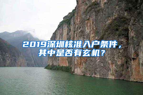 2019深圳核准入户条件，其中是否有玄机？