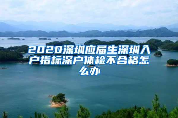 2020深圳应届生深圳入户指标深户体检不合格怎么办