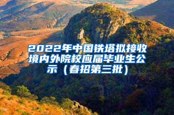 2022年中国铁塔拟接收境内外院校应届毕业生公示（春招第三批）